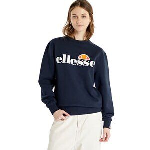 Ellesse Agata Sweatshirt Navy Crewneck Logo Print 90s Size XL